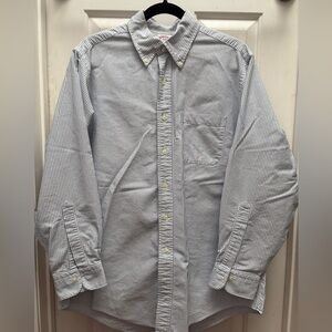 Brooks Brothers Blue & White Striped Oxford Shirt | Classic Fit size large